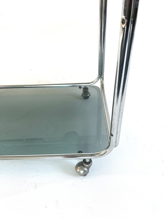 Image 1 of Chroom & rookglas trolley 