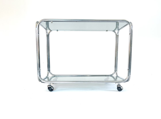 Image 1 of Chroom & rookglas trolley 