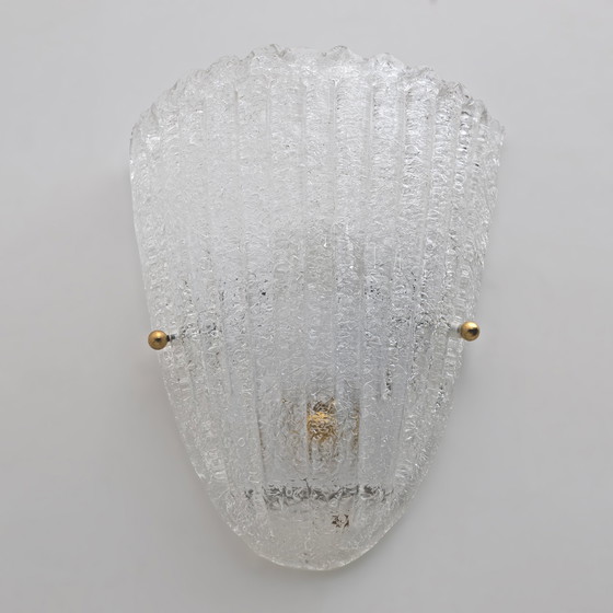 Image 1 of Barovier stijl Mid Century Modern Italiaans Murano glas Schelp kandelaars, 60S, Paar.