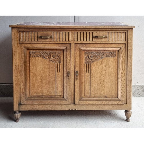 Image 1 of Vintage Art Deco laag houten dressoir, 1940