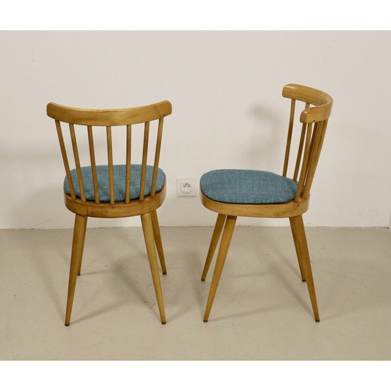 Image 1 of Paar Scandinavische vintage beukenhouten stoelen, 1960