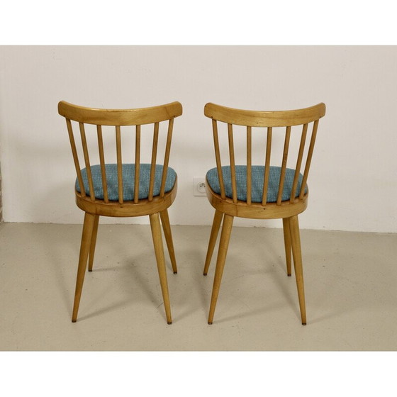 Image 1 of Paar Scandinavische vintage beukenhouten stoelen, 1960