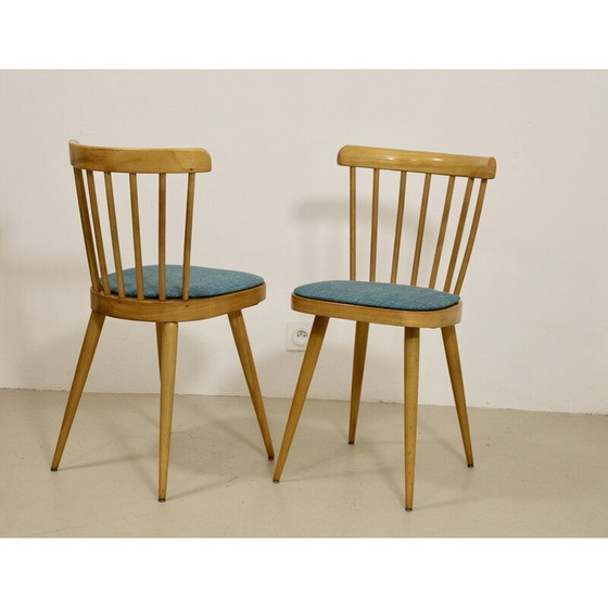 Image 1 of Paar Scandinavische vintage beukenhouten stoelen, 1960