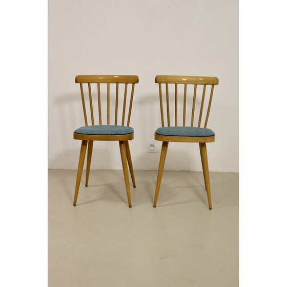 Image 1 of Paar Scandinavische vintage beukenhouten stoelen, 1960