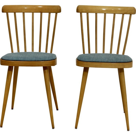 Image 1 of Paar Scandinavische vintage beukenhouten stoelen, 1960