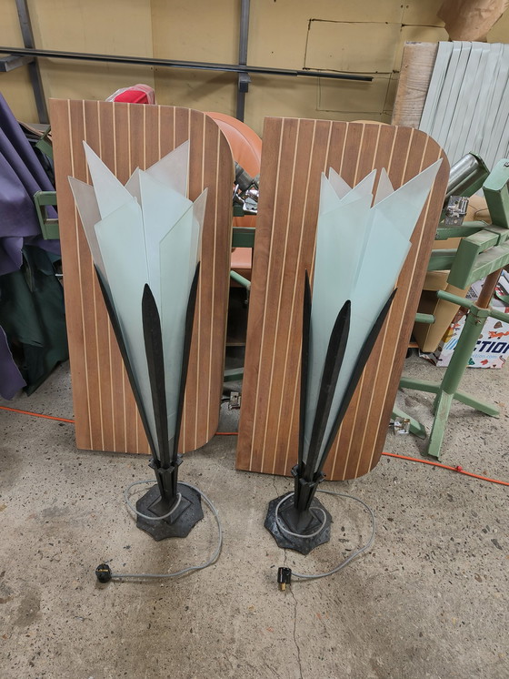 Image 1 of 2X Staande Lamp Fins Design '50 Jaren