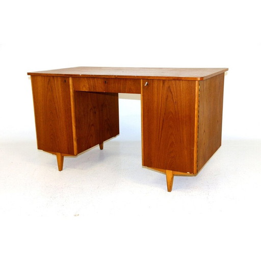 Vintage teakhouten bureau, Zweden 1950