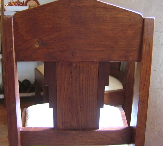 Image 1 of 3x Art Deco Haagse school bijzet stoelen