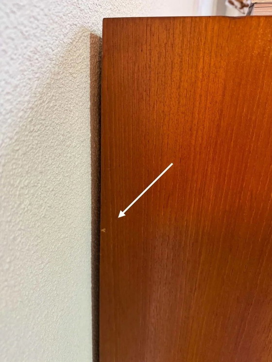 Image 1 of Vintage Deense Wandkast Tambour Deuren Teak