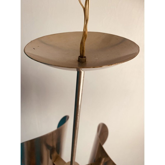 Image 1 of Vintage chromen kroonluchter met 3 lampen