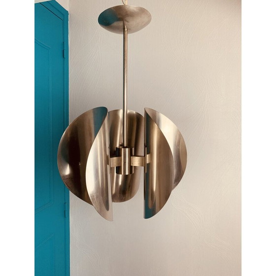 Image 1 of Vintage chromen kroonluchter met 3 lampen