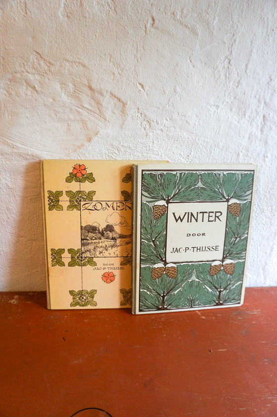 Image 1 of 2x Art Nouveau natuurboeken, Zomer en Winter