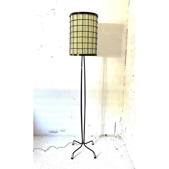 Image 1 of Vintage metalen kooi vloerlamp, 1950