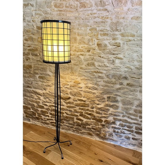 Image 1 of Vintage metalen kooi vloerlamp, 1950