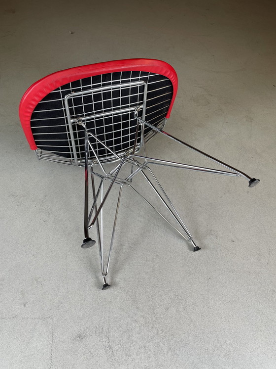 Image 1 of Vitra Eames Wire Chair Dkr-2 Chair Rood Leer