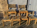 6x vintage eetkamerstoelen