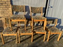 6x vintage eetkamerstoelen