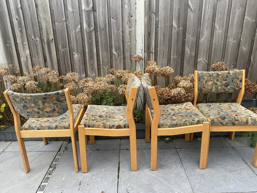 6x vintage eetkamerstoelen