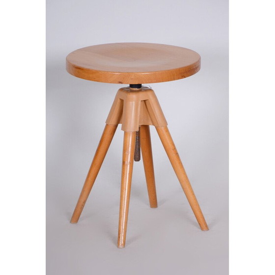 Image 1 of Mid century draaibare kruk van beukenhout, 1960