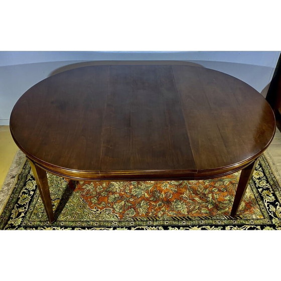 Image 1 of Vintage uittrekbare ronde tafel in mahonie