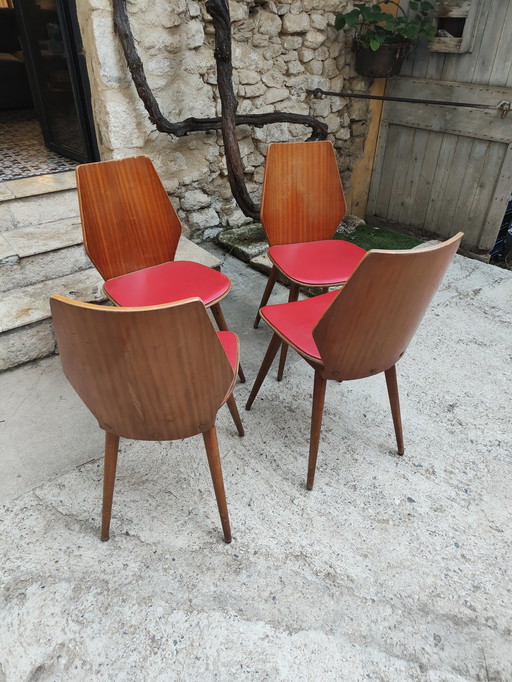 4x Vintage stoelen