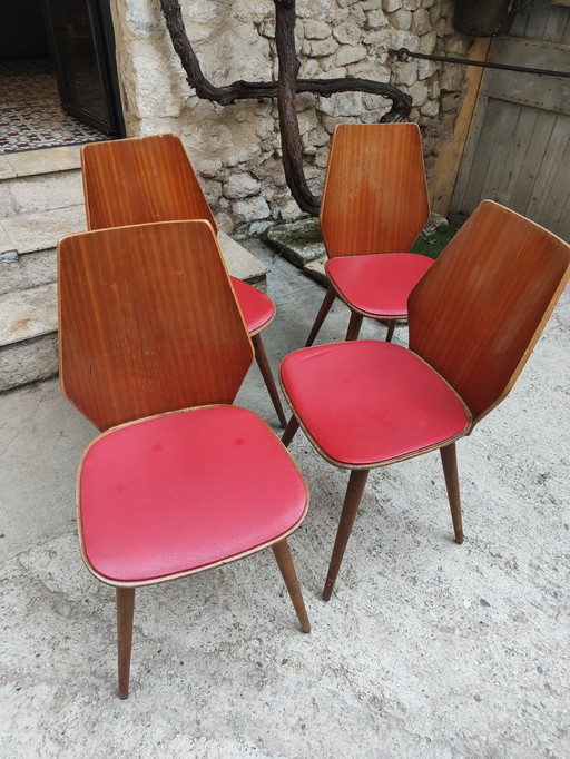 4x Vintage stoelen