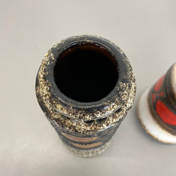 Image 1 of Vintage paar keramische vazen "Fat Lava" van Scheurich, Duitsland 1970