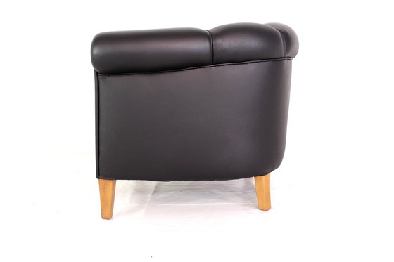 Image 1 of als nieuw, jaren 1960 Club Lounge Chair / Fauteuil, volledig gerestaureerd incl. nieuwe bekleding en nieuw aniline leer