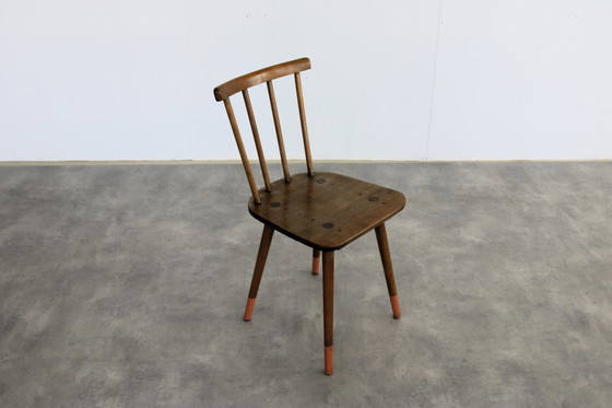 Image 1 of 4X Vintage Eiken Eetkamerstoelen