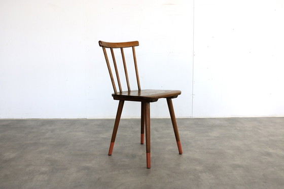 Image 1 of 4X Vintage Eiken Eetkamerstoelen