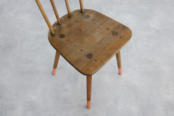 Image 1 of 4X Vintage Eiken Eetkamerstoelen