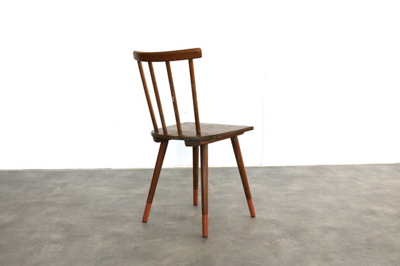 Image 1 of 4X Vintage Eiken Eetkamerstoelen