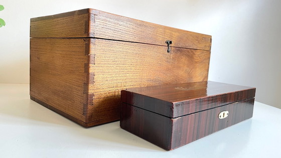 Image 1 of Vintage houten handschoenenkastjes