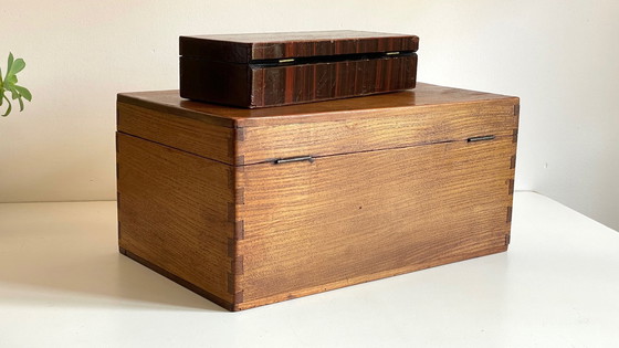 Image 1 of Vintage houten handschoenenkastjes