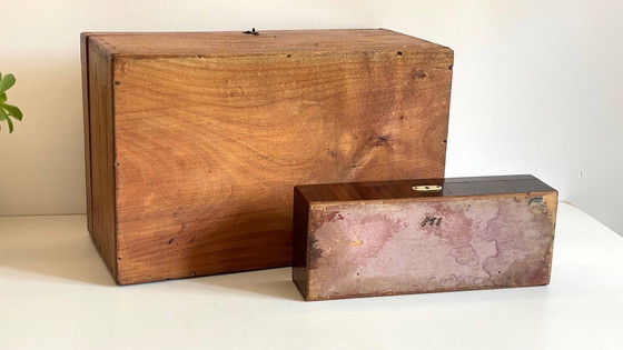 Image 1 of Vintage houten handschoenenkastjes