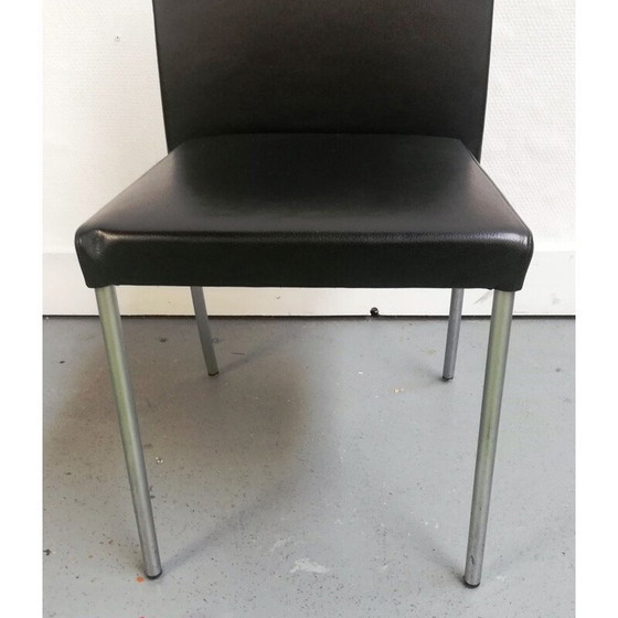 Image 1 of Jason Lite 1700 vintage stoel in zwart leer voor Walter Knoll