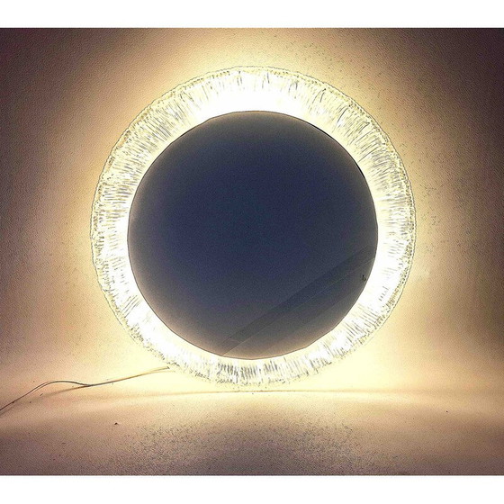 Image 1 of Vintage spiegel van gegoten polycarbonaat met achtergrondverlichting voor Hillebrand, 1970