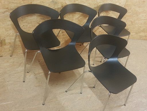 6x Scandinavische Stapelbare Eetkamerstoelen Door Susanne Gronlund