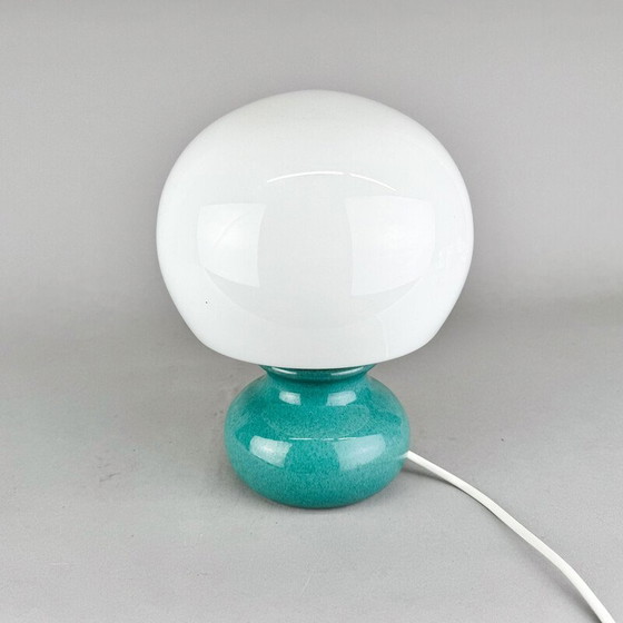 Image 1 of Mid century tafel lamp van glas en keramiek, jaren 1960