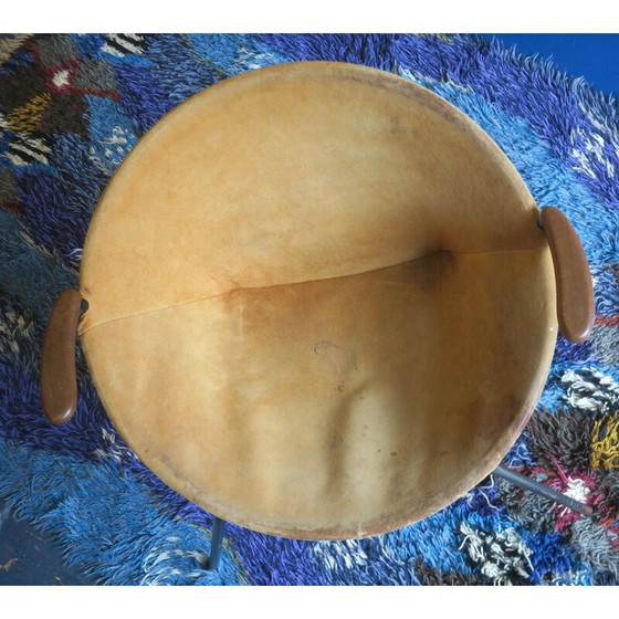 Image 1 of Vintage teakhouten en lederen fauteuil van Hans Olsen voor Lea Design, Zweden 1950