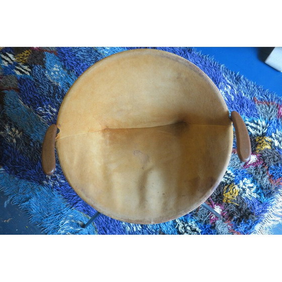 Image 1 of Vintage teakhouten en lederen fauteuil van Hans Olsen voor Lea Design, Zweden 1950