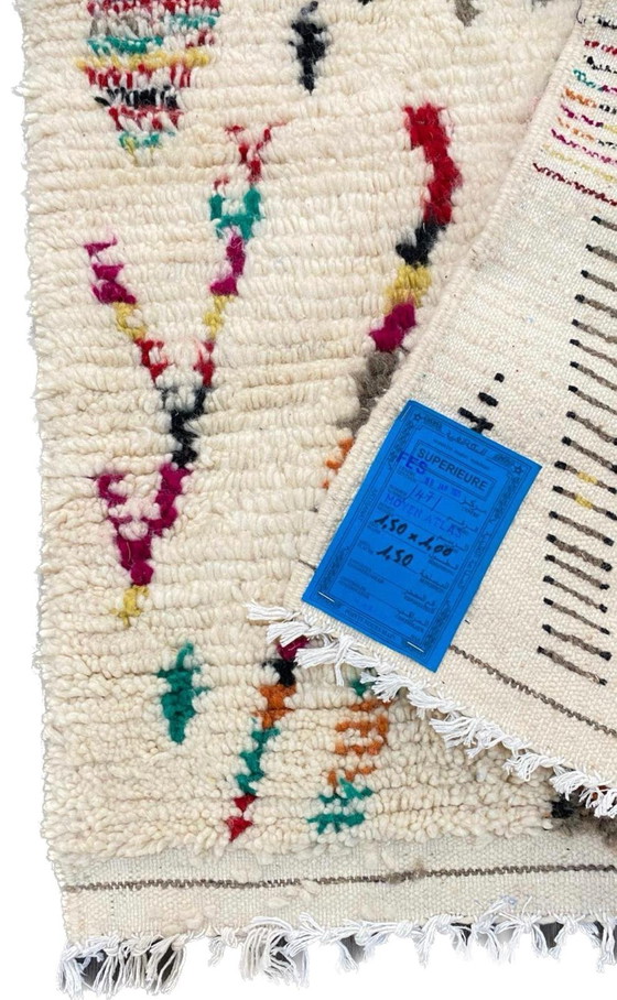 Image 1 of Authentiek Berber Tapijt – Handgeknoopt uit het Atlasgebergte | 100% Natuurlijke Wol (150x100 cm)