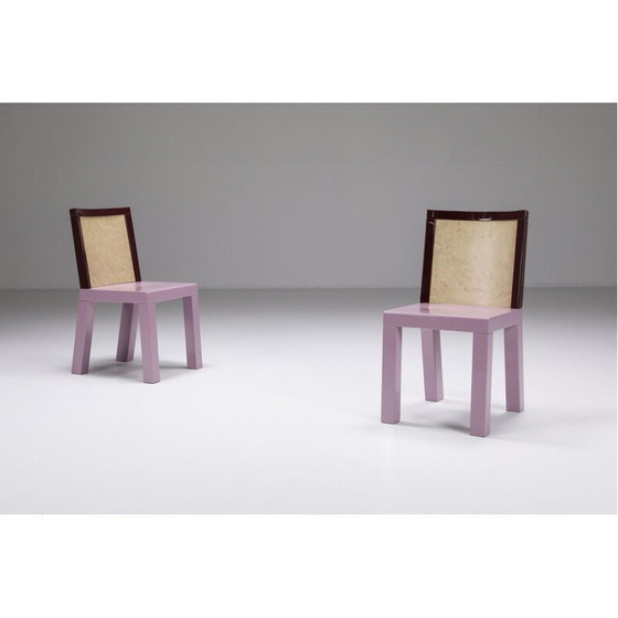 Image 1 of Set van 4 mid century roze eetkamerstoelen van Ettore Sottsass voor Leitner, jaren 1980