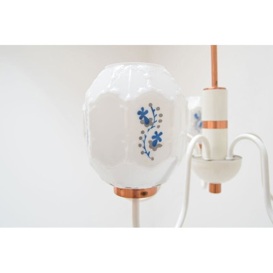 Image 1 of Vintage drukov kroonluchter van glas en metaal, Tsjechië 1970