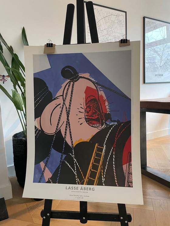 Image 1 of Lasse Åberg ,"Seriekopplingar","Seriekopplingar", 1988 Gedrukt en uitgegeven door Painters Posters, Stockholm, 1988, Vintage