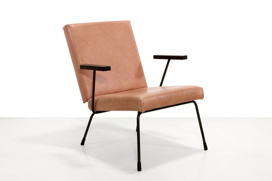 Image 1 of Gispen 1407 fauteuil van Wim Rietveld en Cordemeyer in cognac Bruin leer