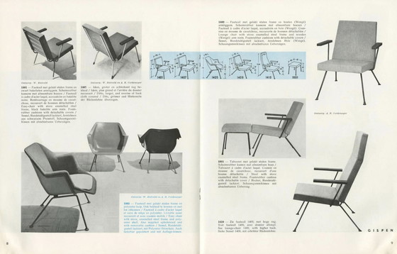 Image 1 of Gispen 1407 fauteuil van Wim Rietveld en Cordemeyer in cognac Bruin leer