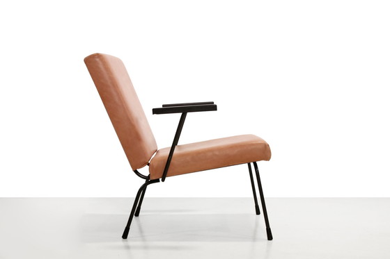 Image 1 of Gispen 1407 fauteuil van Wim Rietveld en Cordemeyer in cognac Bruin leer