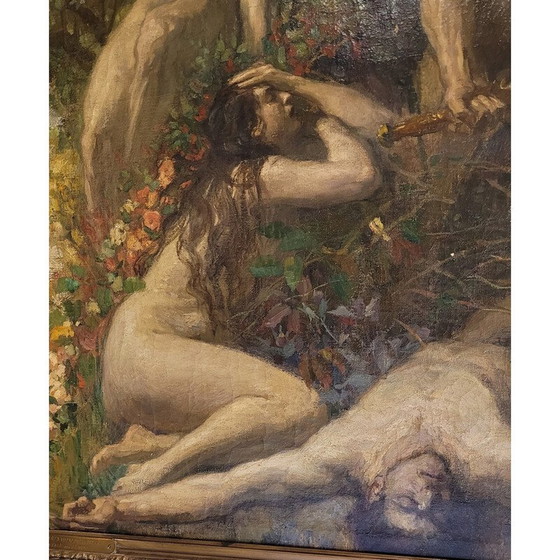 Image 1 of Vintage schilderij "Vrede en kunst zijn beter dan de brute glorie van wapens" door Philippe Swyncop