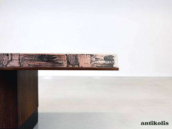 Image 1 of Brutalistische Mid Century salontafel Heinz Lilienthal palissander 1970